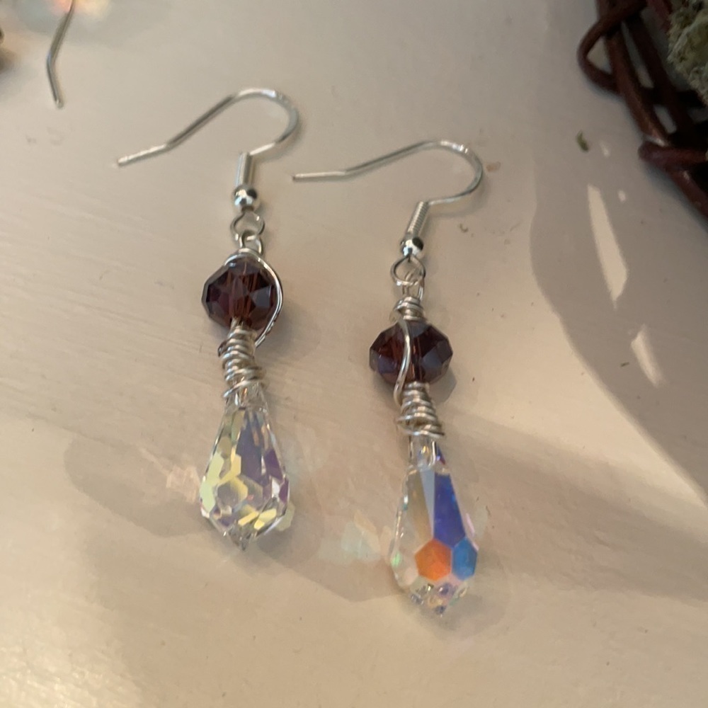 𝅺SWAROVSKI Sterling Silver Earrings Genuine Handcrafted - Picture 6 of 11